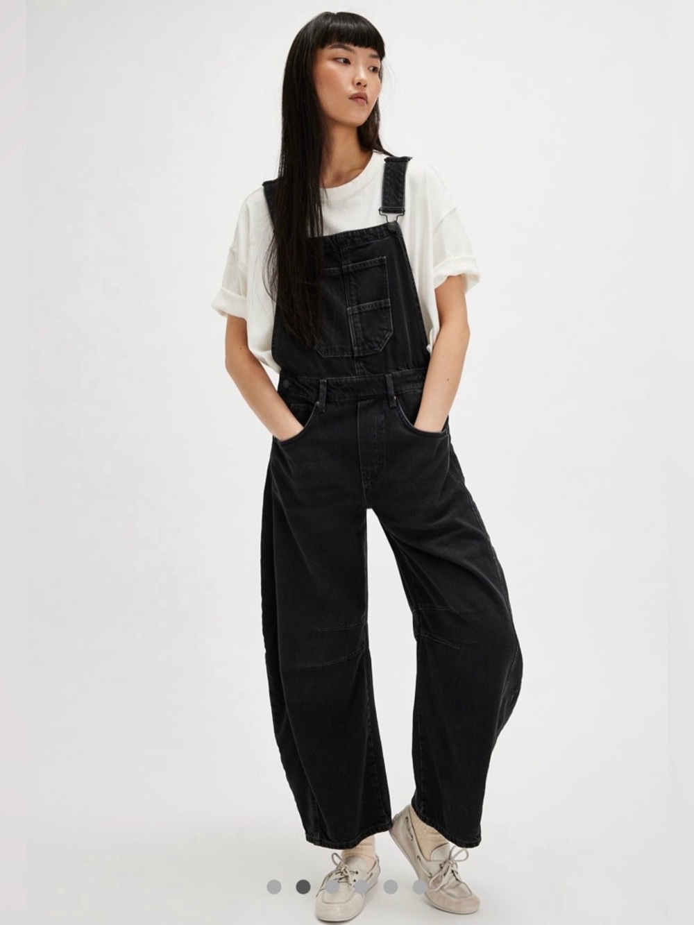 NWT FREE PEOPLE WE THE FREE GOOD LUCK BARREL OVERALLS